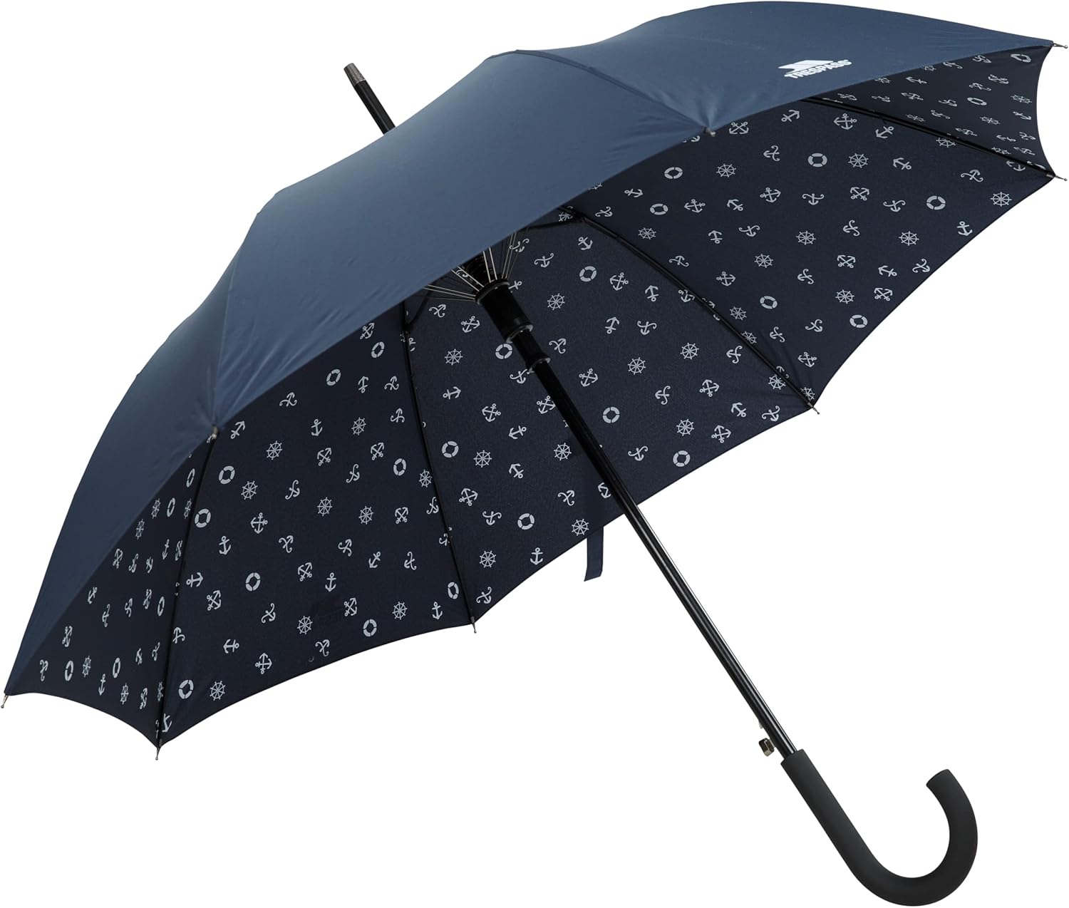 Trespass Umbrella Button Release to Open Inner Print Fibreglass Ribs Rainstorm