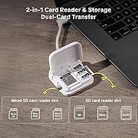 Vista 2 de PGYTECH CreateMate - Funda para lector de tarjetas SD, lector de tarjetas SD 4.0 2 en 1 de alta velocidad con almacenamiento portátil de 6 ranuras