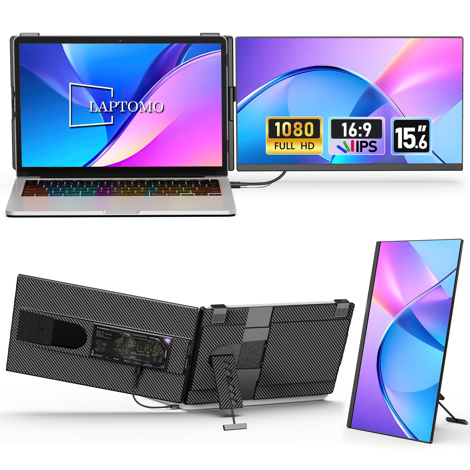Laptomo P5 デュアルモニター 15.6インチFHD 1080P ディス Amazon.co.jp: Laptomo P5 デュアルモニター 15.6インチ IPS モバイル