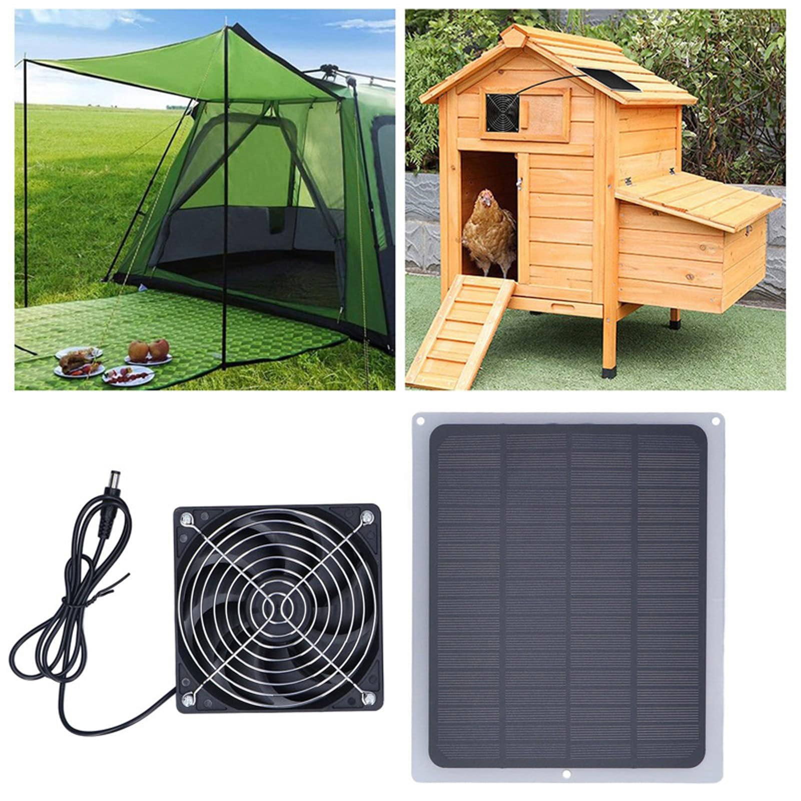 Dachboden-Abluftventilator, Solarpanel-Ventilator-Set, 10 W, Wetterfester, Solarbetriebener Ventilator Für Die Belüftung in Kleinen Hühnerställen, Gewächshäusern, Schuppen, Effiziente Kühllösung
