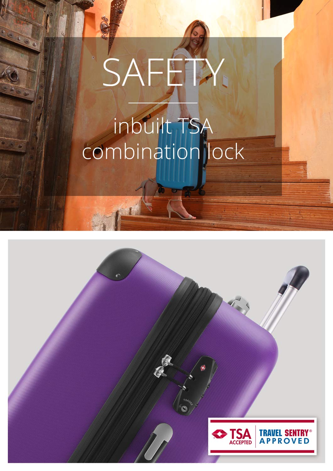 HAUPTSTADTKOFFER - SPREE - Valigia rigida, Trolley espandibile, Bagaglio con 4 ruote doppie, TSA, 75 cm, 119 litri, Viola