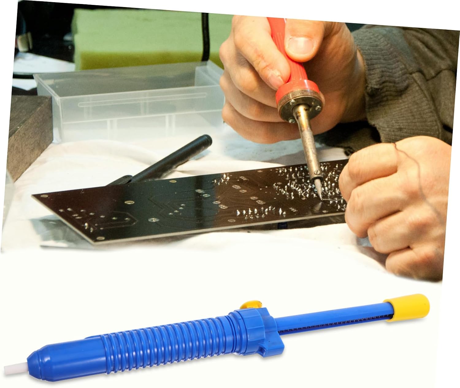 Cabilock Desoldering Pump Solder Sucker Soldering Welding Tool for Engineers Hobbyists Diy