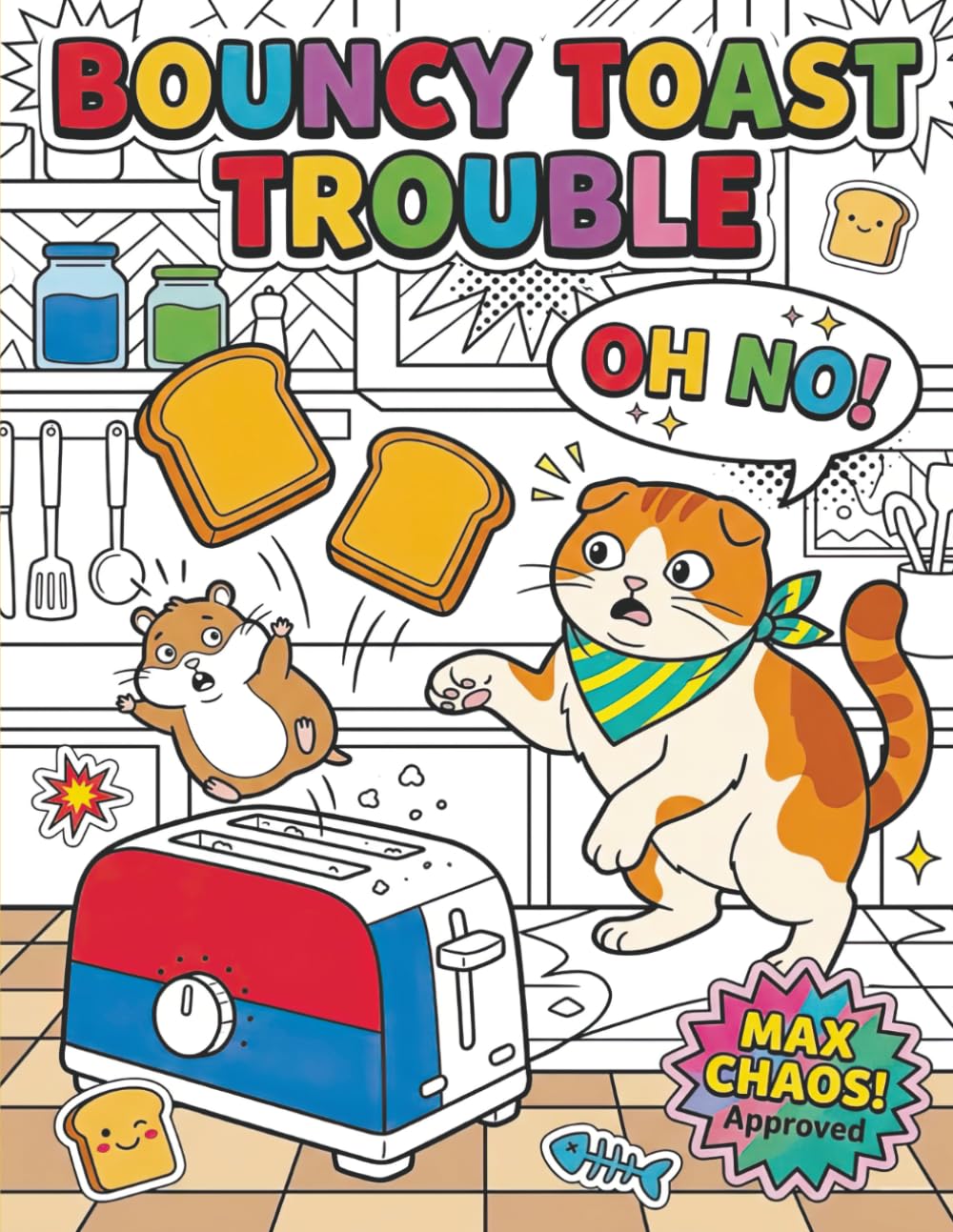 Bouncy Toast Trouble: A Silly Kitchen Adventure Coloring Book for Kids