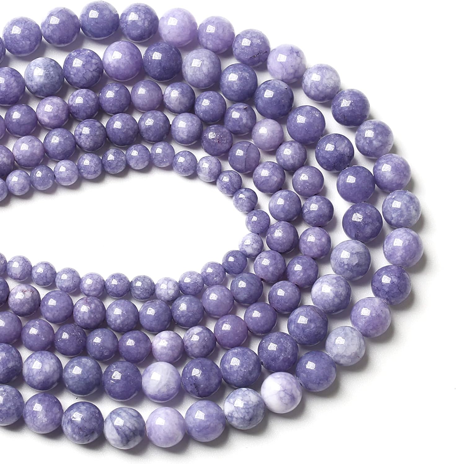 4MM 86PCS Lavender Purple Chalcedony Stone Loose Beads for Jewelry Making DIY Bracelet Necklace - Image 3
