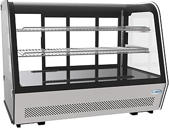 KoolMore - CDC-5C-BK 35" NSF Commercial Countertop Refrigerator Display Case Merchandiser with LED Lighting - 5.6 cu. ft, Black and Stainless Steel (858154008317)