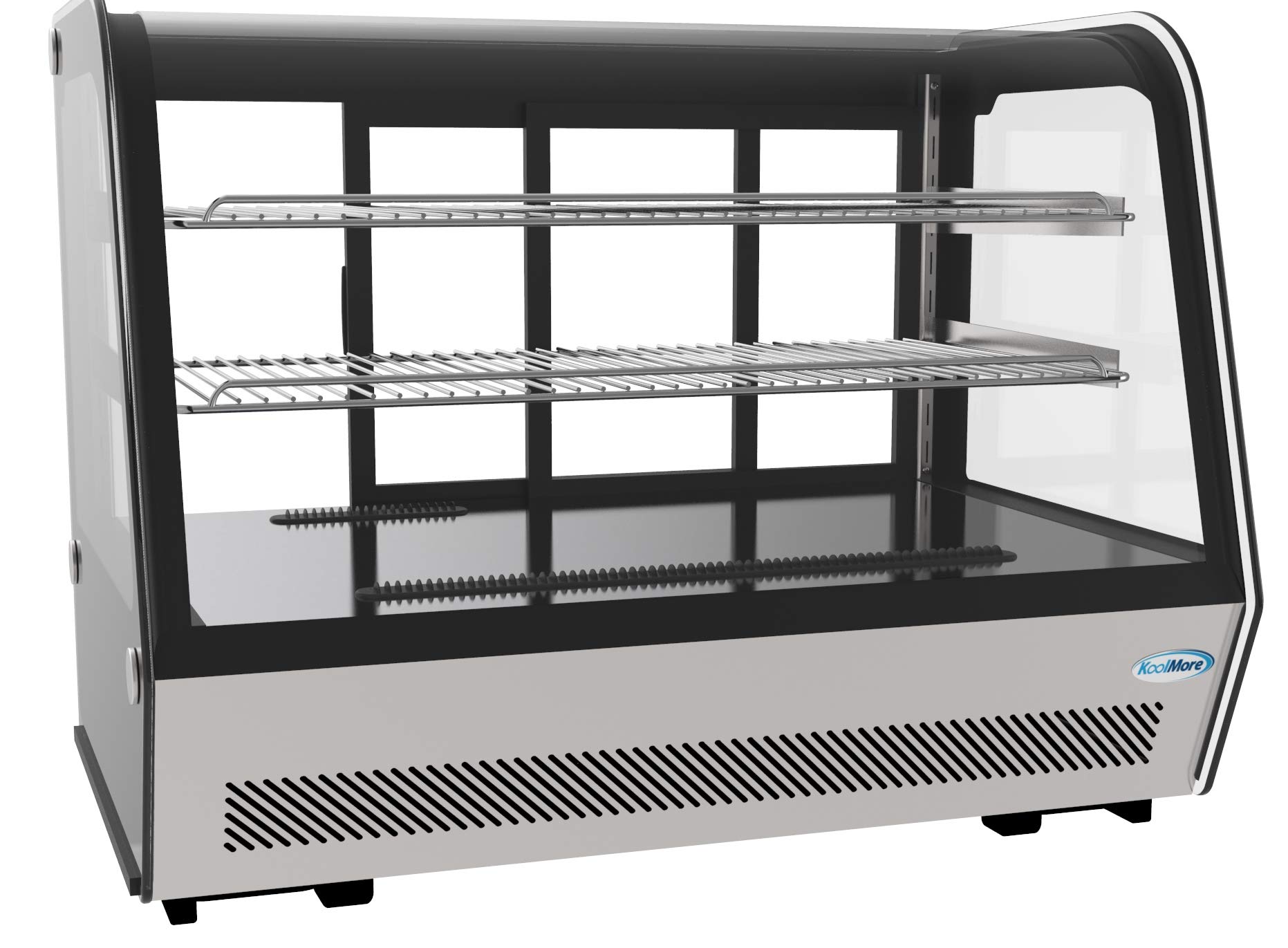 KoolMore - CDC-5C-BK 35" NSF Commercial Countertop Refrigerator Display Case Merchandiser with LED Lighting - 5.6 cu. ft, Black and Stainless Steel (858154008317)