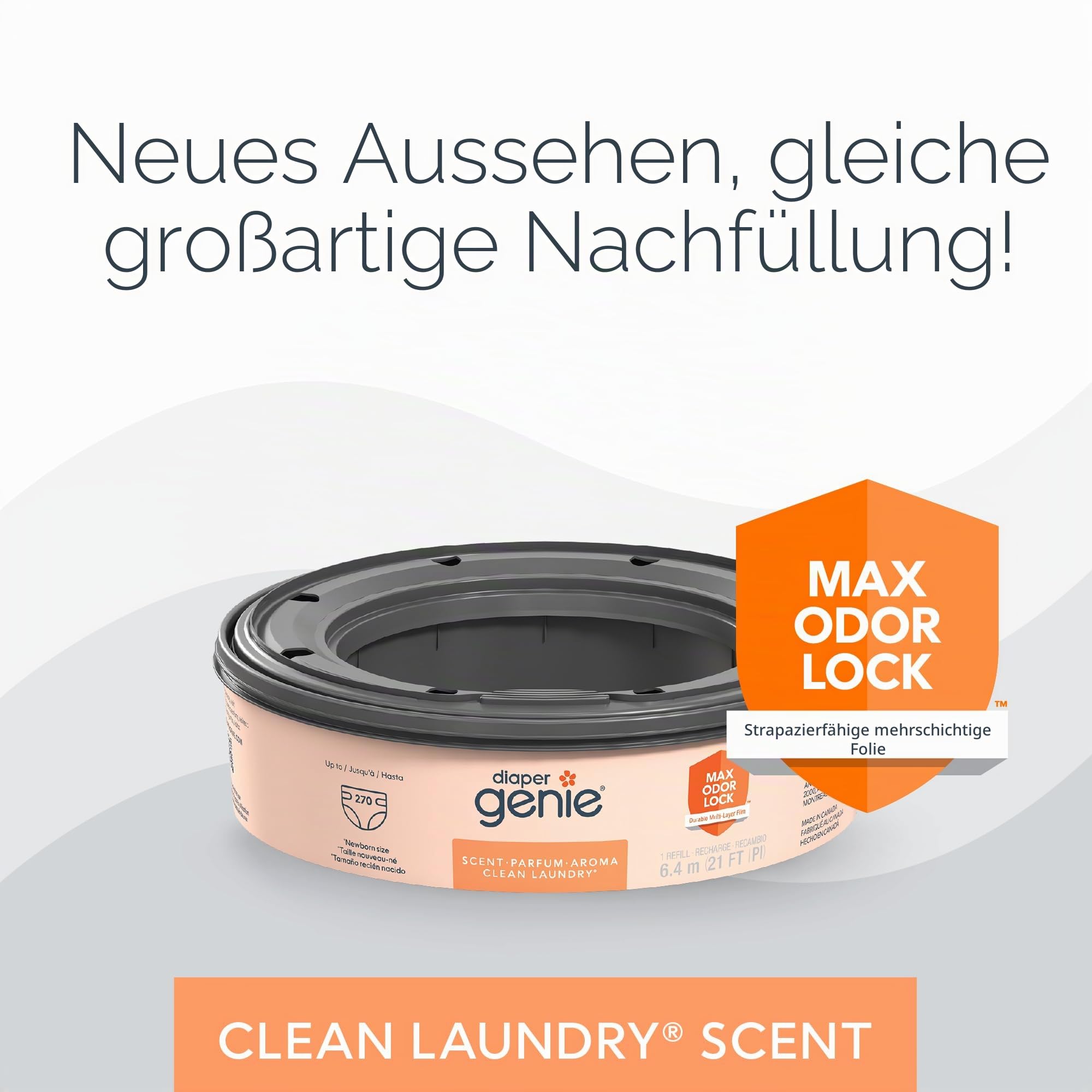 Diaper Genie Playtex Max Fresh Nachfüllbeutel, ideal für Windeleimer, 3 Stück, 810ct