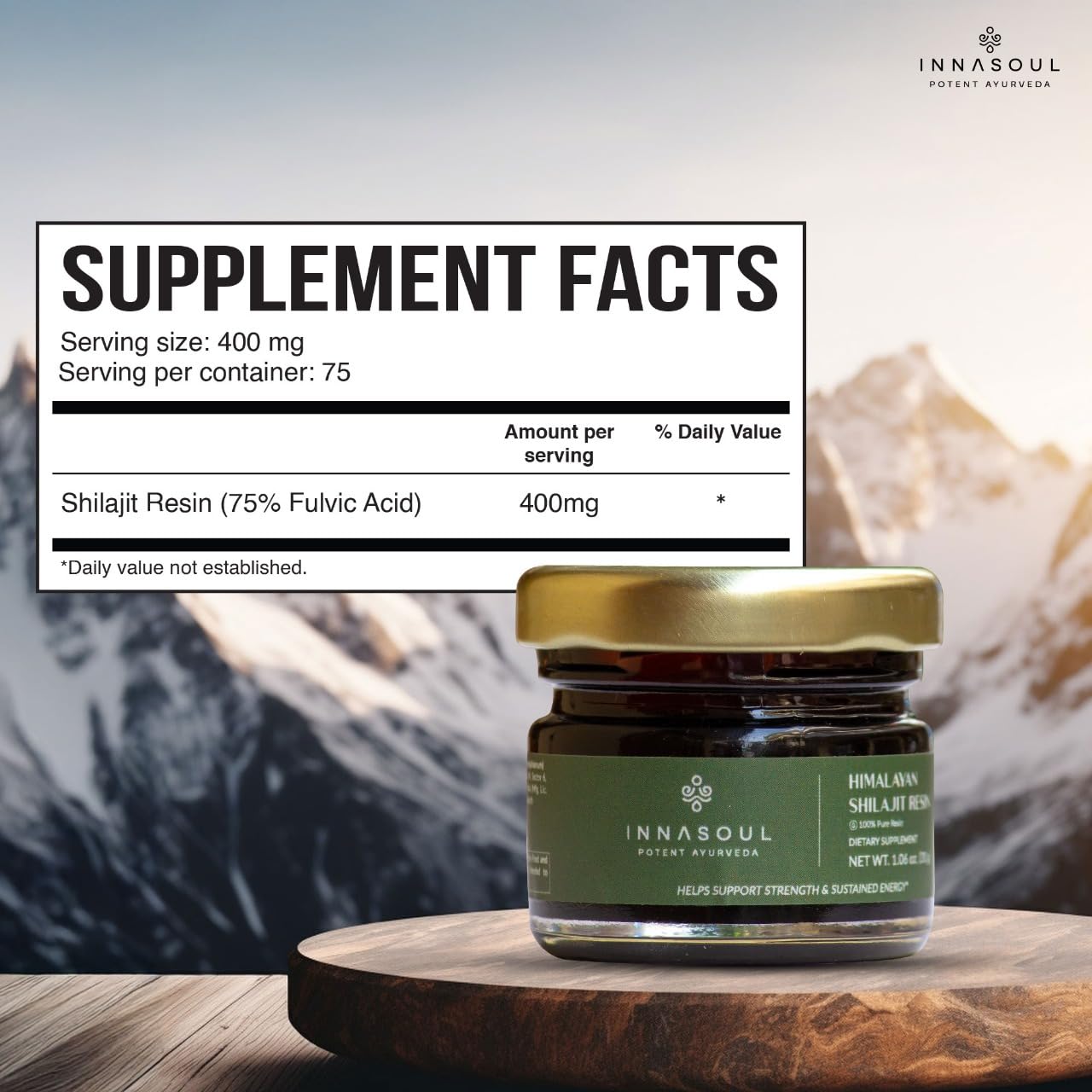Inna Soul Shilajit Resin – 75%+ Fulvic Acid | 400mg | 75 Servings | Vitality & Strength for Men & Women | Stamina & Muscle Building | 85+ Trace Minerals | Lab-Tested for Purity — Amazon image 9