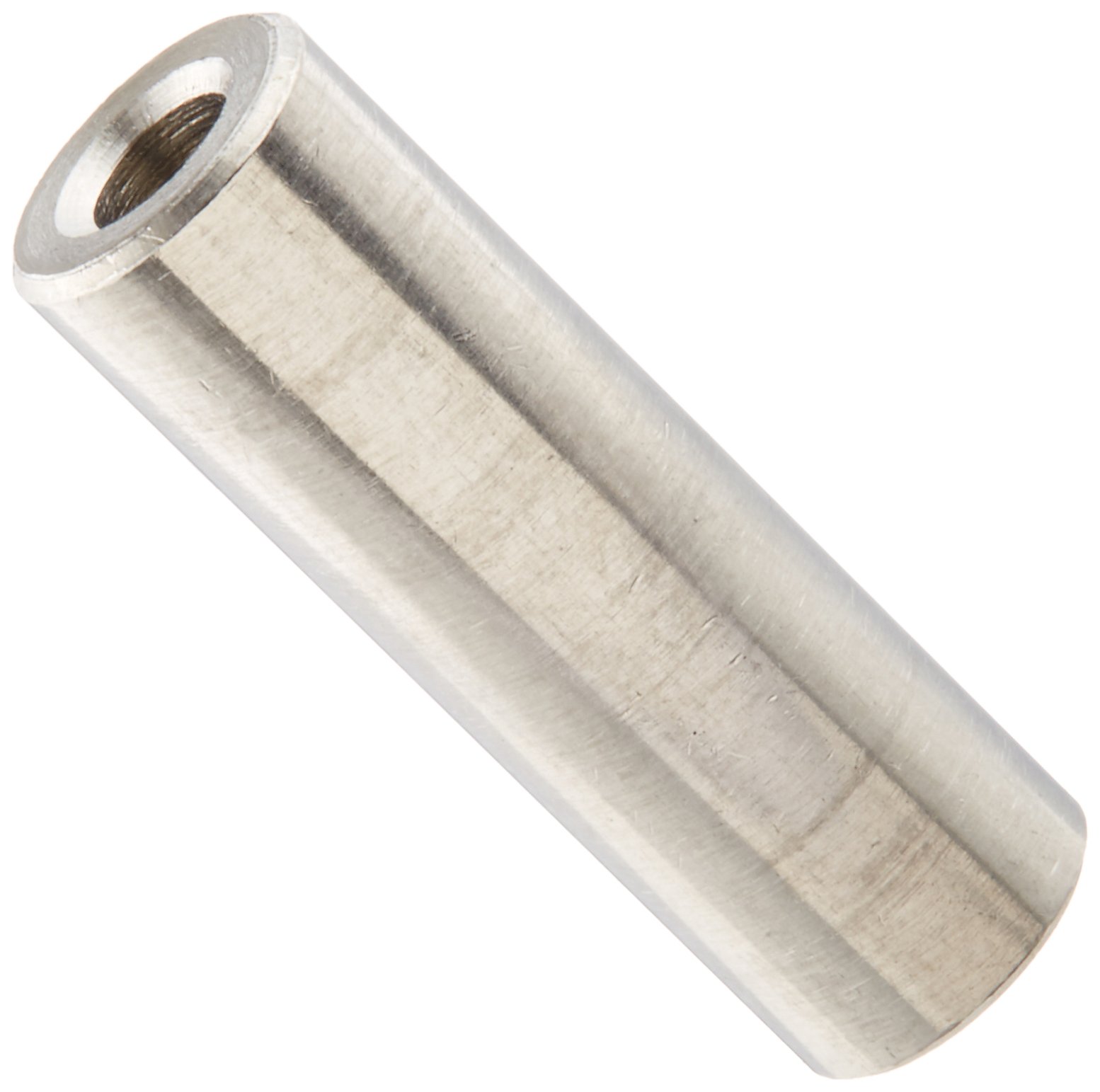 Round Spacer, 18-8 Stainless Steel, Plain Finish, #8 Screw Size, 1/4\" OD, 0.166\" ID, 1-3/8\" Length, Made In US