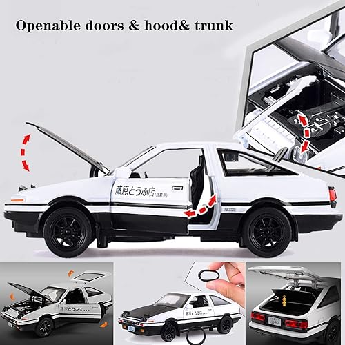 Miniatura 10 de Mzexoma Initial D Toyota Trueno AE86 - Modelo de automóvil de aleación fundida a presión, juguetes deportivos para niños y adultos, vehículos de