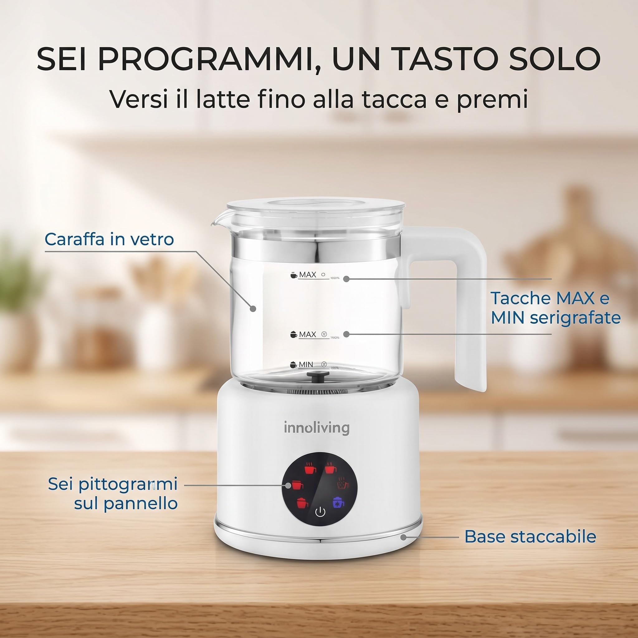 Innoliving Montalatte Elettrico Cappuccinatore INN-786 — immagine 2 di 9