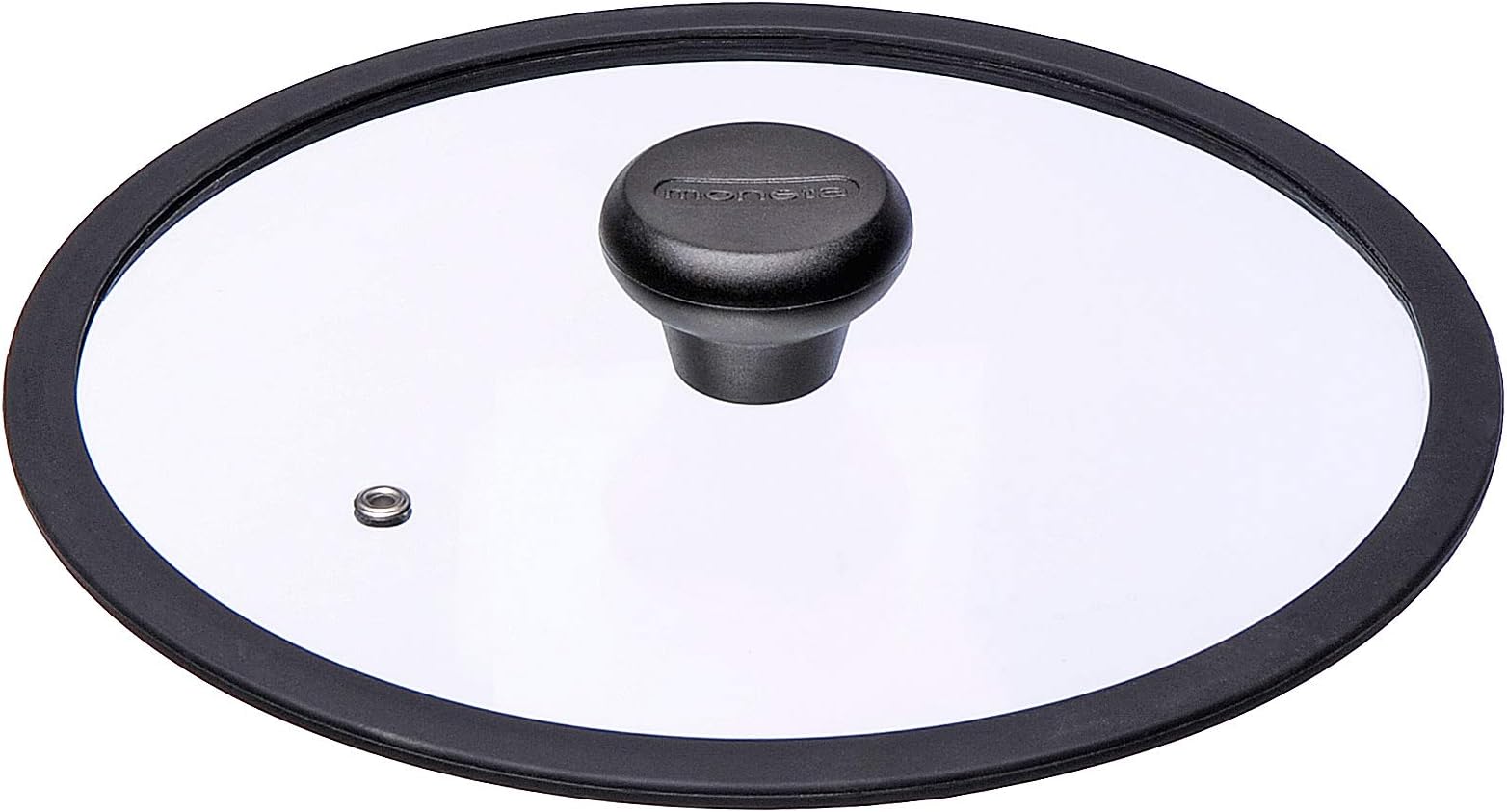 Moneta Etnea Glass Lid for Pots and Pans, Tempered Glass with Silicone Rim, Easy Grip, Steam Vent, 24 cm