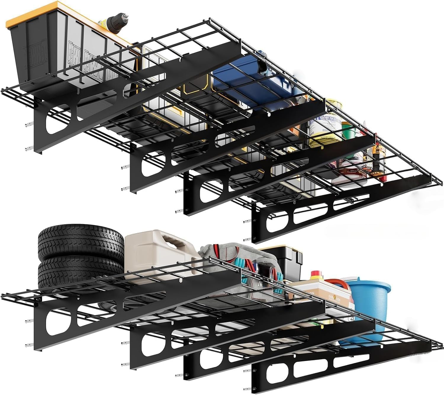 OUTLANE 2 Pack 2x6 FT Wall Mounted Garage Shelves - 1600 LBS Hanging Garage Shelves,for Warehouse,Laundry Room,Shopping Mall