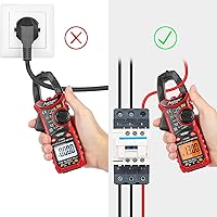 Vista 7 de AVID POWER Abrazadera digital T-RMS 6000 cuentas, multímetro de abrazadera de rango automático con funda, mide voltaje de corriente de tensión