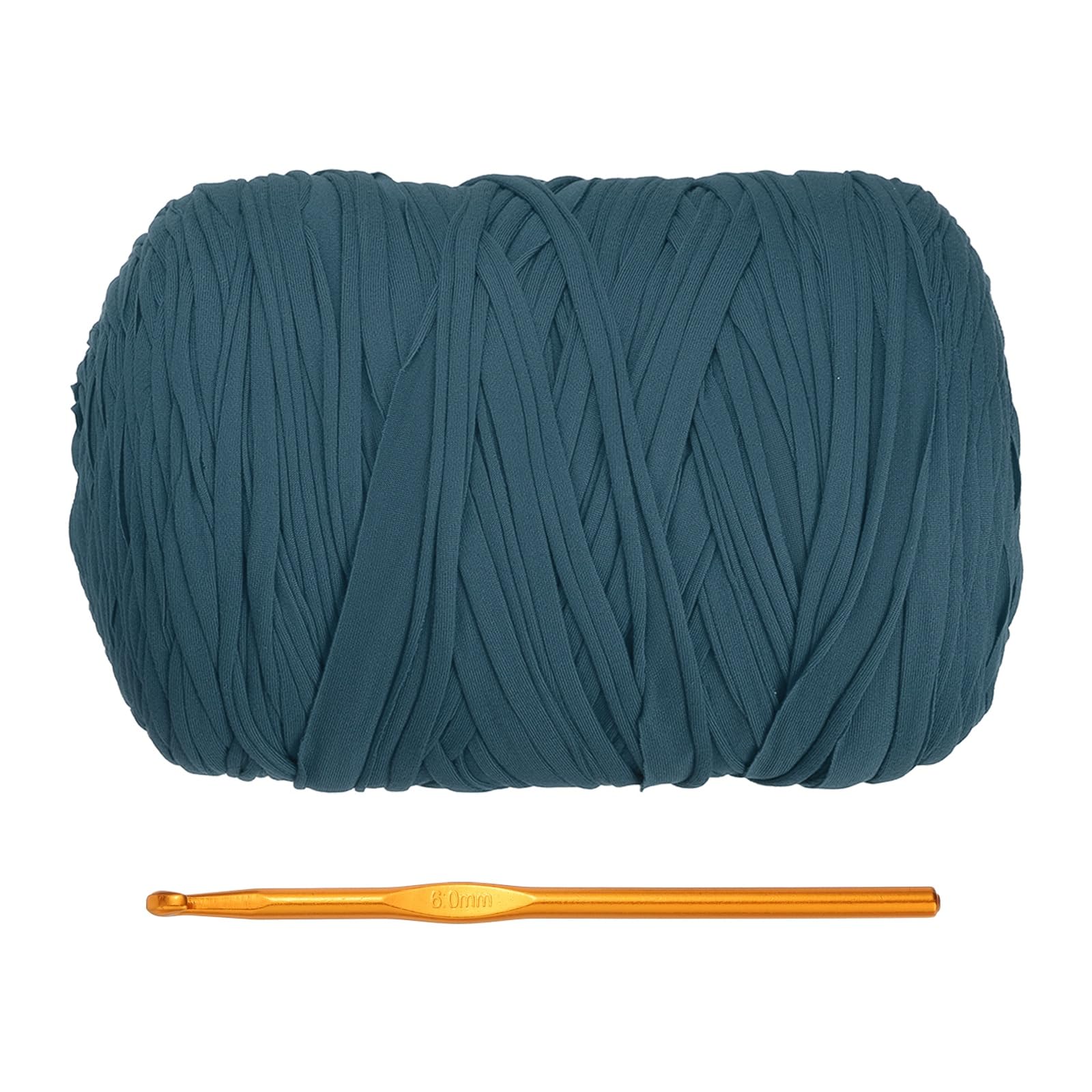 Fil T-shirt pour crochet débutant 800g élastique fil à tricoter sac panier bleu