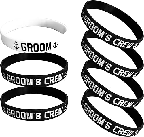 Miniatura 7 de Regalos de propuesta de padrinos de boda, regalos de despedida de soltero, decoraciones para hombres, paquete de 7 pulseras de silicona.