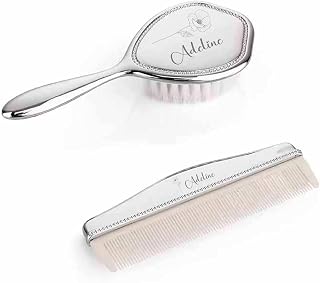 Engraved Birth Flower Brush & Comb Set