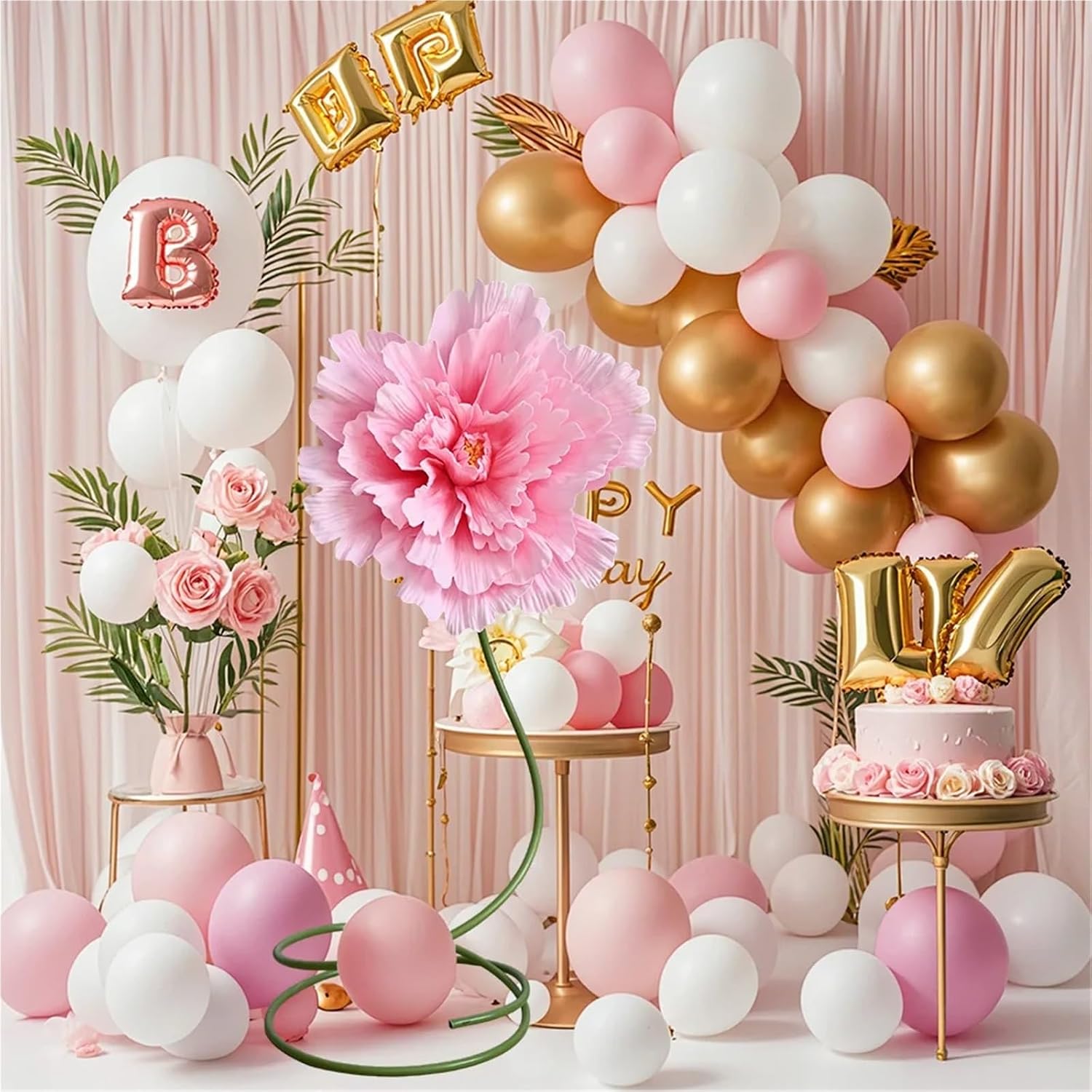 Flexible Pipe PVC Tubing for Artificial Flowers PVC Aluminum Plastic Pipe Bendable Flower Pole Base Party Road Flower Pole Wedding Decoration Birthday Party Background Stand(300cm Green)