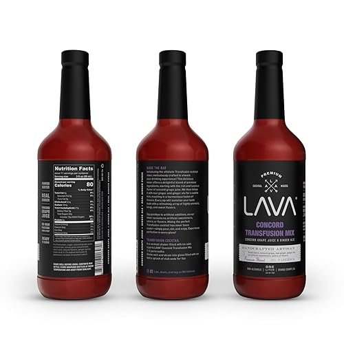 Miniatura 5 de LAVA Mezcla de transfusión Concord premium hecha con jugo de uva concord, jengibre real, ginger ale, sin edulcorantes artificiales, botella de