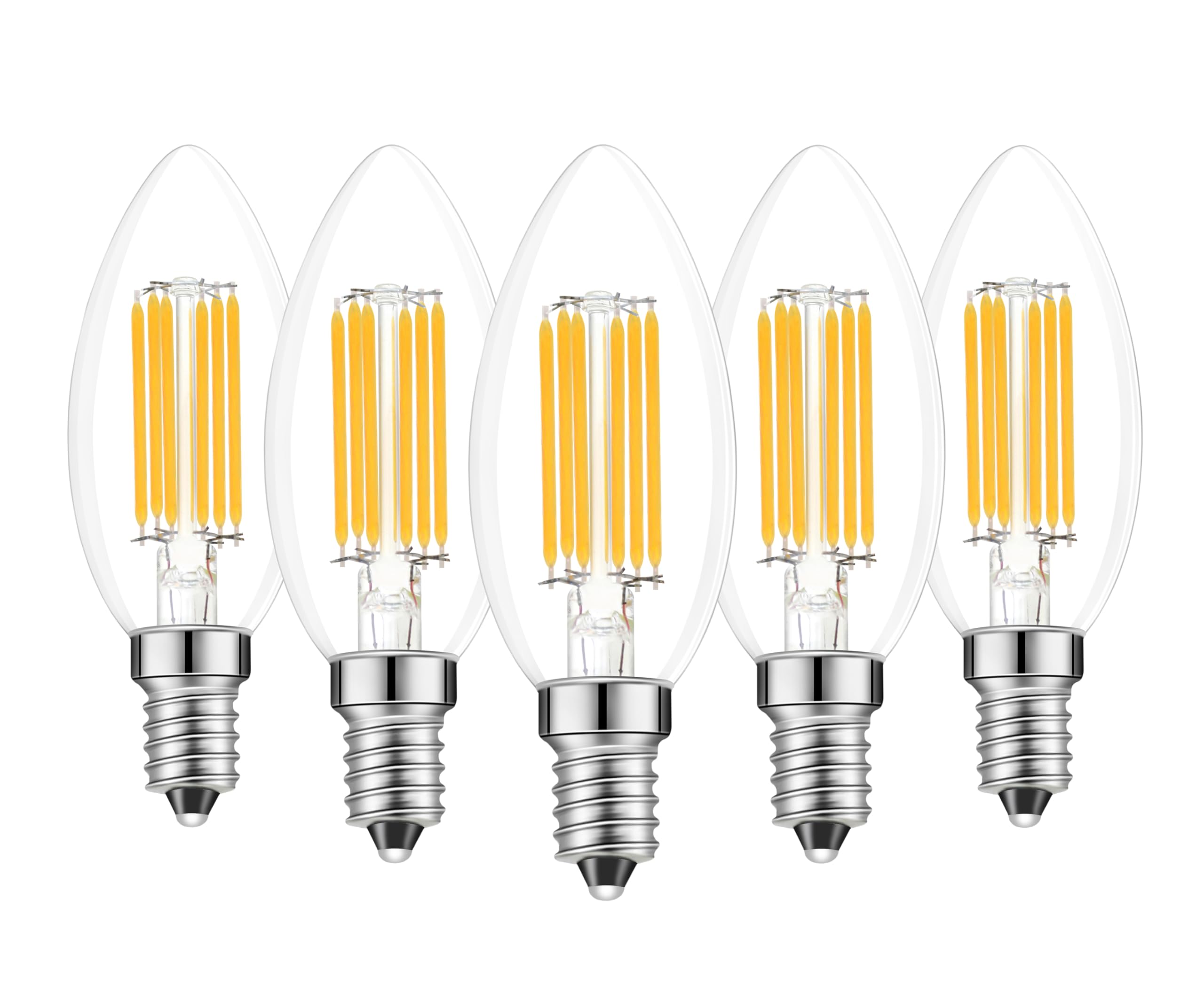 Lamsky E14 LED Bulb Dimmable,110V 600LM 60W Equivalent Warm White 3000K,E14 European Base Candelabra Light Bulbs for Turkish Lamp,European Chandeliers