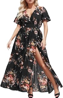 Elegante vestido de verano para mujer, vestido corto de fiesta con impresión, bohemio, vestido de manga en V, vestido de mujer, vestido de flores, vestido de mujer, vestido corto con