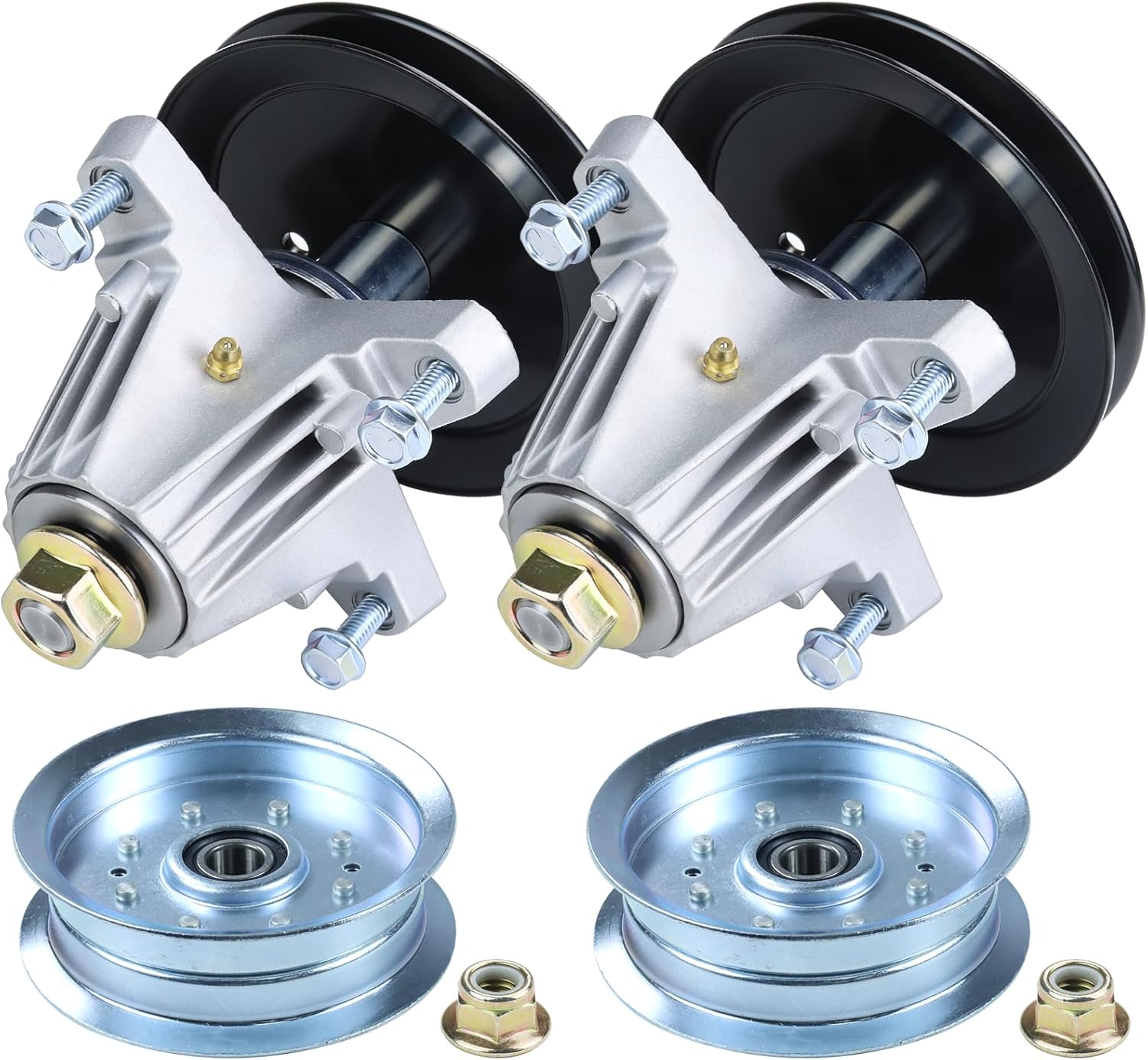 2 Pack 918-06976A Spindle Assembly with 756-05034A Idler Pulley Replaces 918-06976 Spindle Assembly 618-06976A 756-05034A for Cub Cadet XT1 LT42 XT1-LT 42 KH MTD T7800 T210 Decks