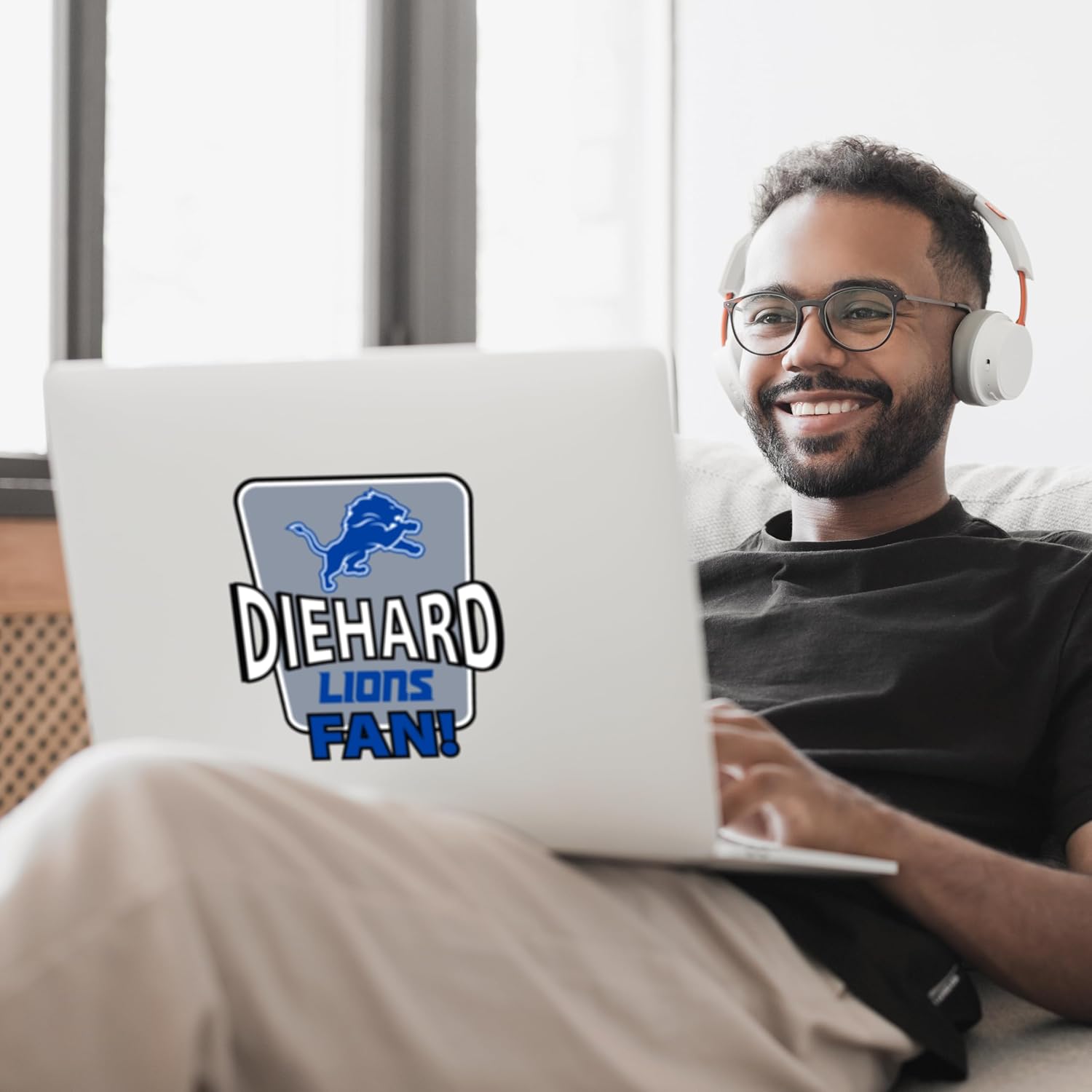 Siskiyou Sports NFL Detroit Lions Die-Hard Fan Auto Decal, Team Colors, One Size - Image 5