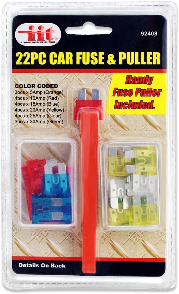 Emergency 22pc Car Fuse Replacement Kit Free Fuse Puller