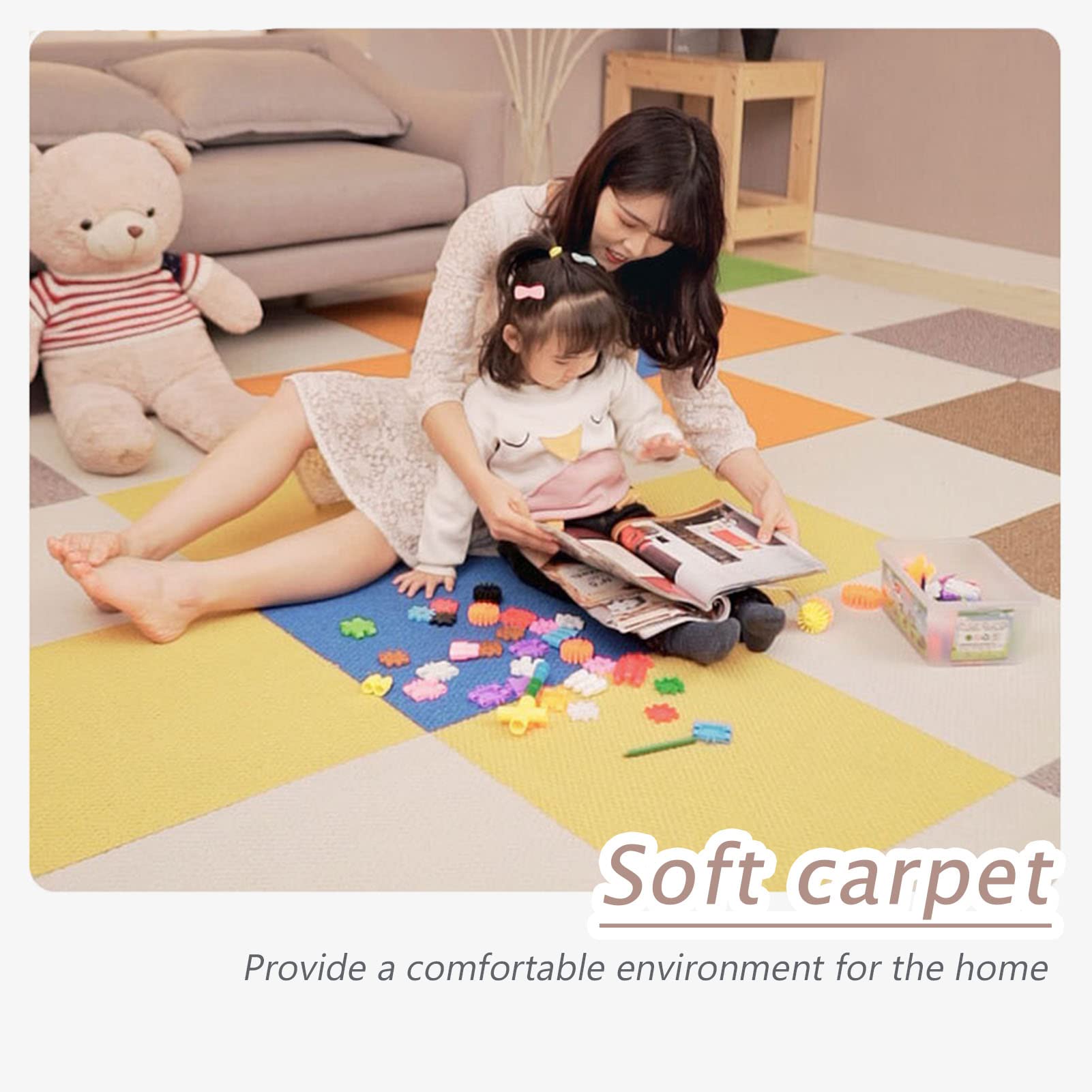 Moquette quadrotte autoadesive, Piastrelle autoadesive per Moquette, 12 Pezzi, 20x20, Quadrati Antiscivolo, Lavabili, per casa e Ufficio, Fai da Te, Quadrati per Pavimenti Lavabili