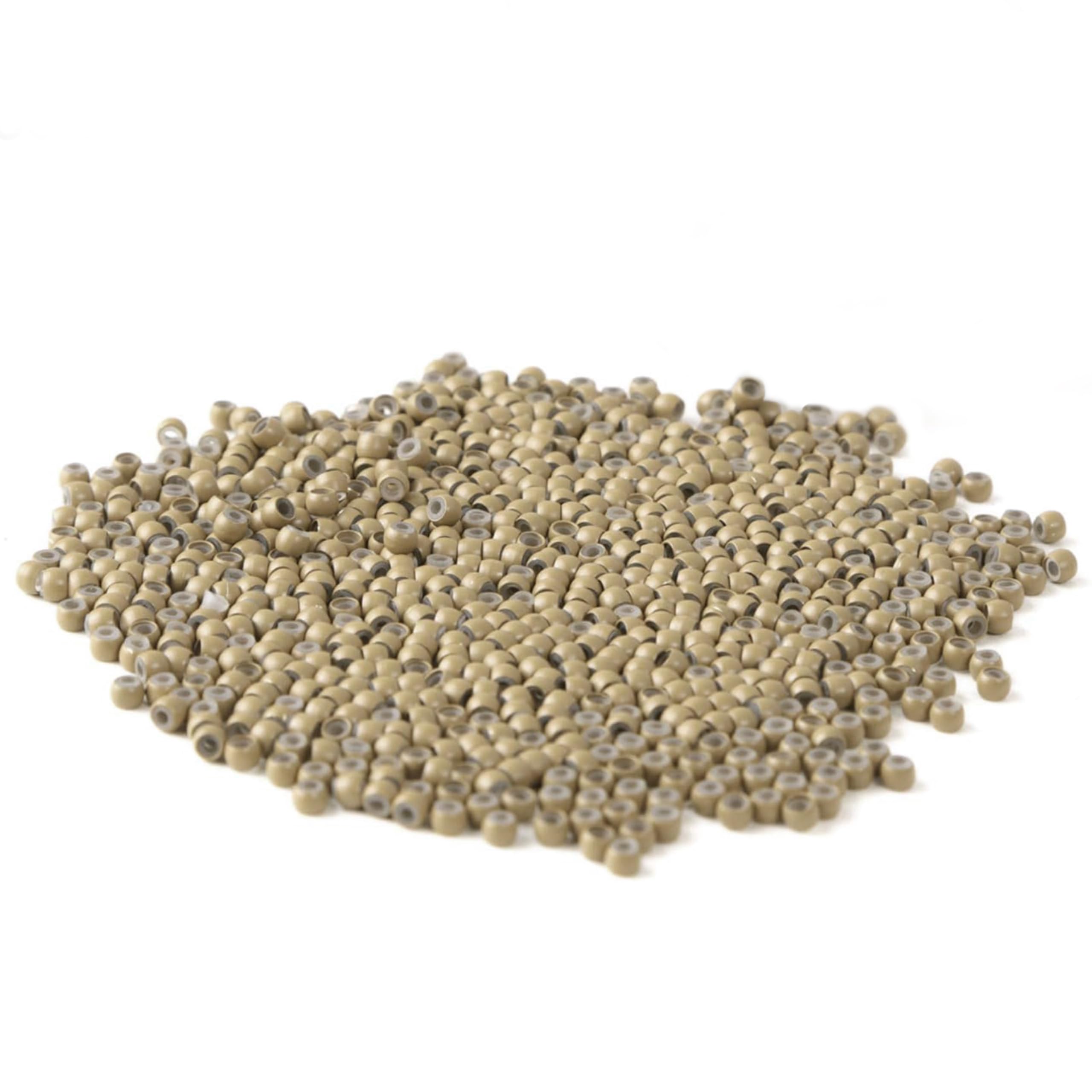 CASAWAY300Pcs Blonde Silicone Nano Beads Hair Extension Beads, Nano Ring Hair Extension Nano Beads, Blonde Nano Bead Silicone Lined Nano Beads, Weft Installation & Low-Maintenance Custom Hairstyling