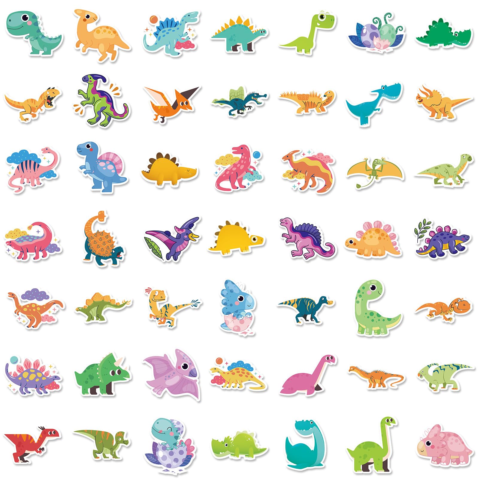 100 szt. naklejek z dinozaurem dla dzieci, urocze wodoodporne naklejki z motywem kreskówkowego dinozaura dla dzieci, na butelkę z wodą, dla nastolatki, scrapbookingu, laptopa, deskorolki, komputera