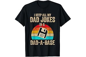 I Keep All My Dad Jokes In A Dad-A-Base Vintage Fathers Day T-Shirt