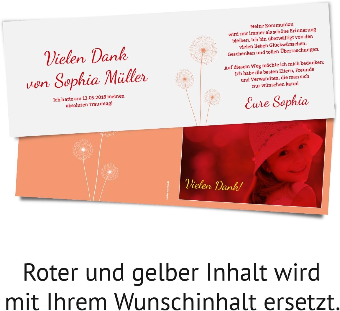 30 X Kommunion Dankeskarten Danksagungskarten Danksagung Kommunionskarten Pusteblume In Lila Amazon De Kuche Haushalt
