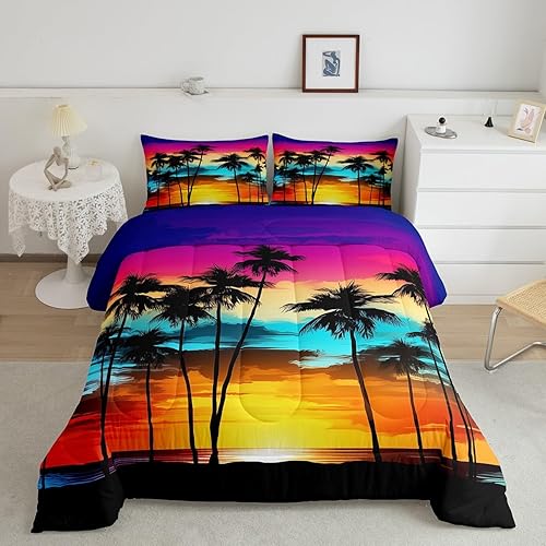 Miniatura 31 de Juego de edredón de olas oceánicas, tamaño Queen, juego de ropa de cama náutica retro con brújula de faro para mujeres, hombres y niños, decoración