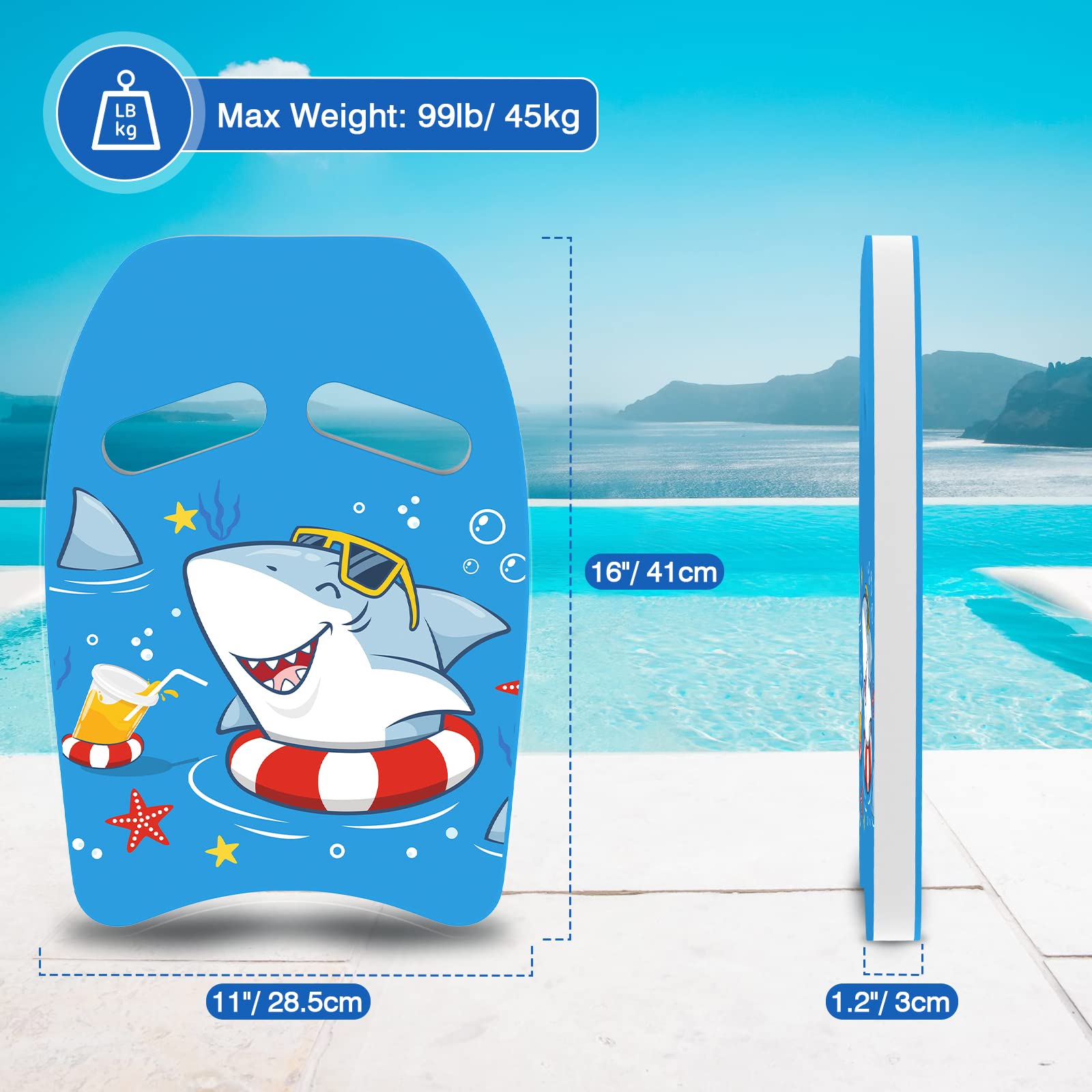 MoKo Tavoletta Nuoto per Bambini e Adulti, Galleggiati da Nuoto in EVA con Manici Ergonomici Antiscivolo, Accessori Nuoto Allenamento Kickboard per Allenamento in Acqua