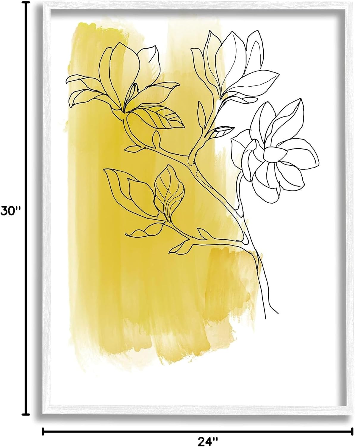 Stupell Industries Tree Blossom Branch Line Drawing Yellow Brush Pattern