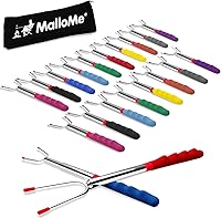Vista 10 de MalloMe - Palos para s'mores para hoguera de 114 cm extra largos - Kit de palos para asar malvaviscos Smores - Pinchos para s'mores y tenedor