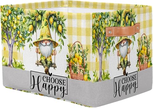 Vista 136 de Cestas de almacenamiento con asas, cubo de almacenamiento rectangular de tela rectangular plegable de juguetes para armario, estantes, lavandería, C