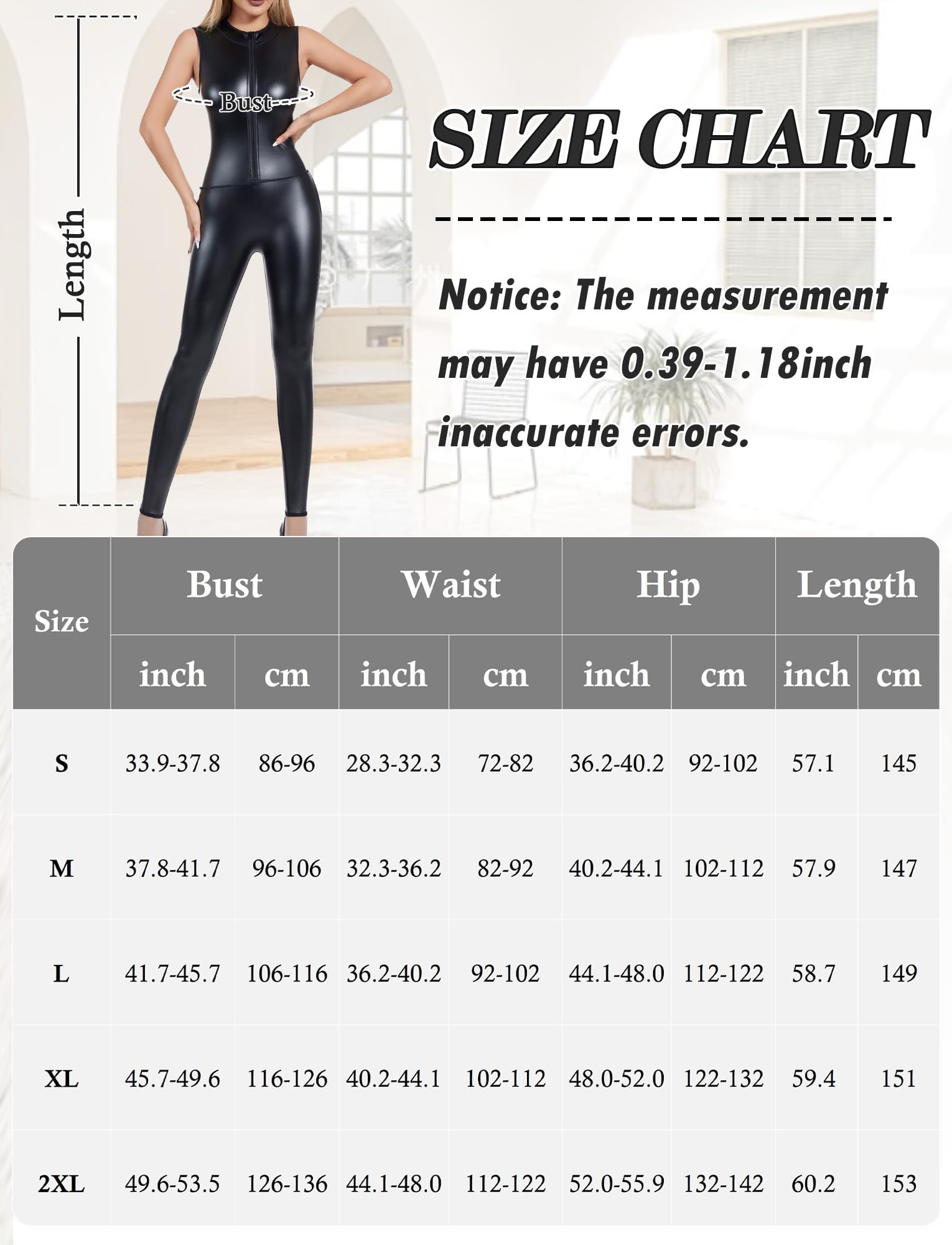 Damen Jumpsuit Sexy Leder Bodysuit Reißverschluss Vorne Playsuit Festival Outfit Body Bauchweg Kostüm Rave Party S-2XL