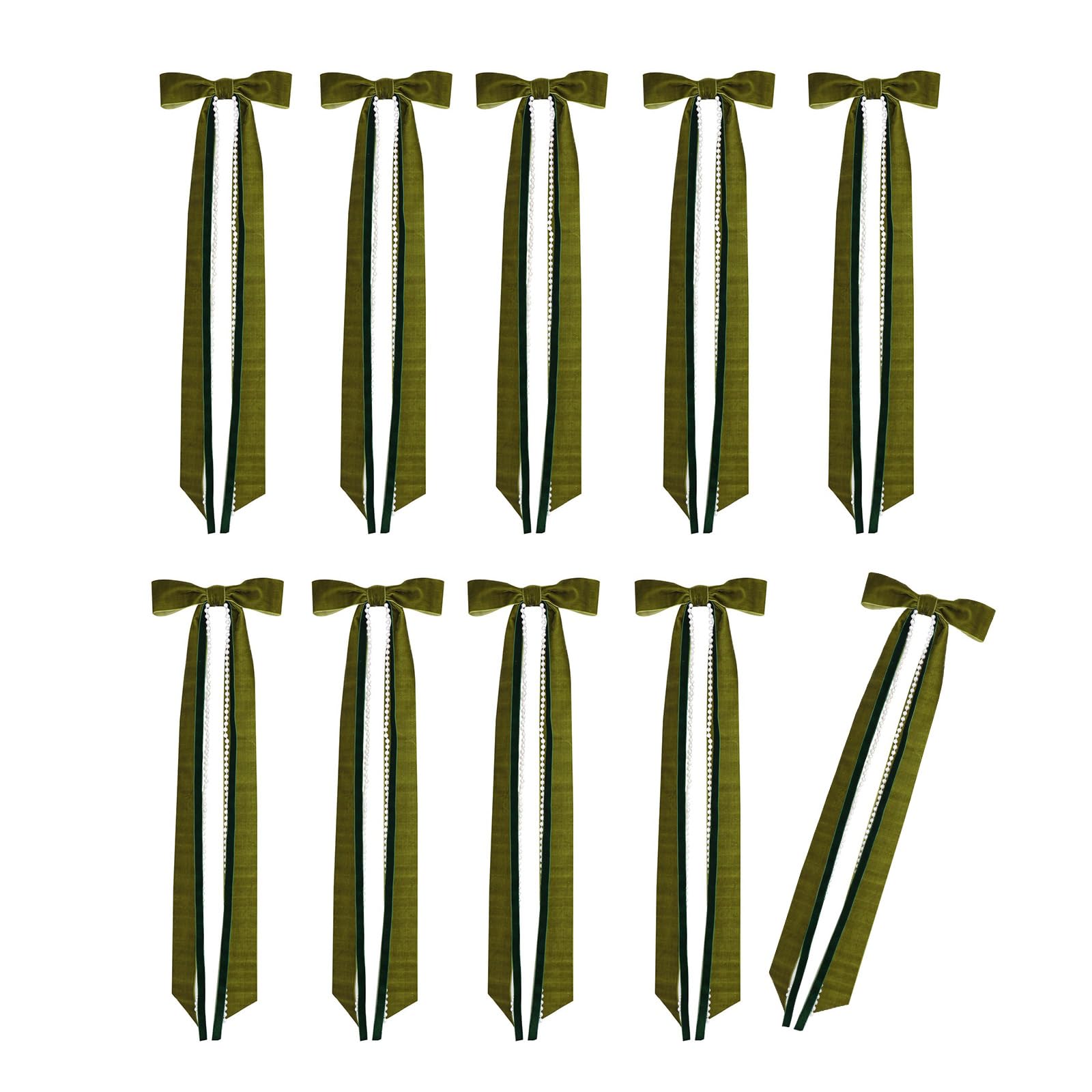 Elnwnnkc 10Pcs Christmas Tree Decoration Bowknot Ornament with Pearls Tassels for Wreath Mantels Holiday Decoration and Packaging Velvety Fabric Ornament for Tree Wreath Mantel Festival Celebration