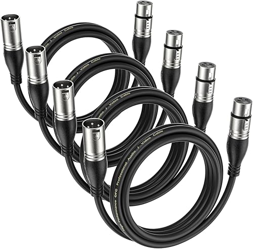 Miniatura 26 de EBXYA Cable XLR de 1.5 pies, paquete de 6 unidades, cable de micrófono equilibrado premium con cable XLR de 3 pines macho a hembra, color negro