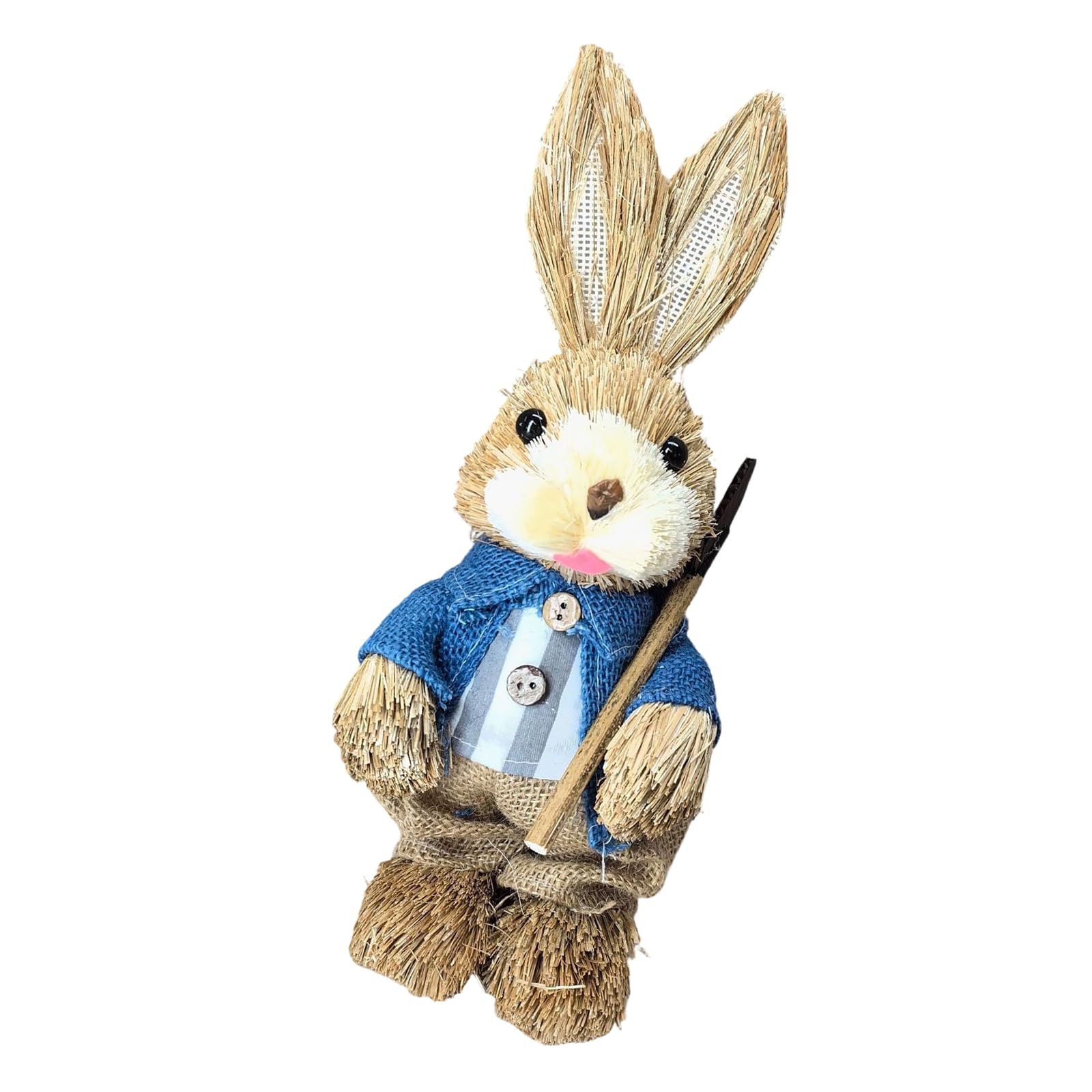 our fave Rural Braided Easter Hare Statue Ornament Creative Touch for Countrysides Charm Interior Detail 20x10cm Straw Hare Figurine