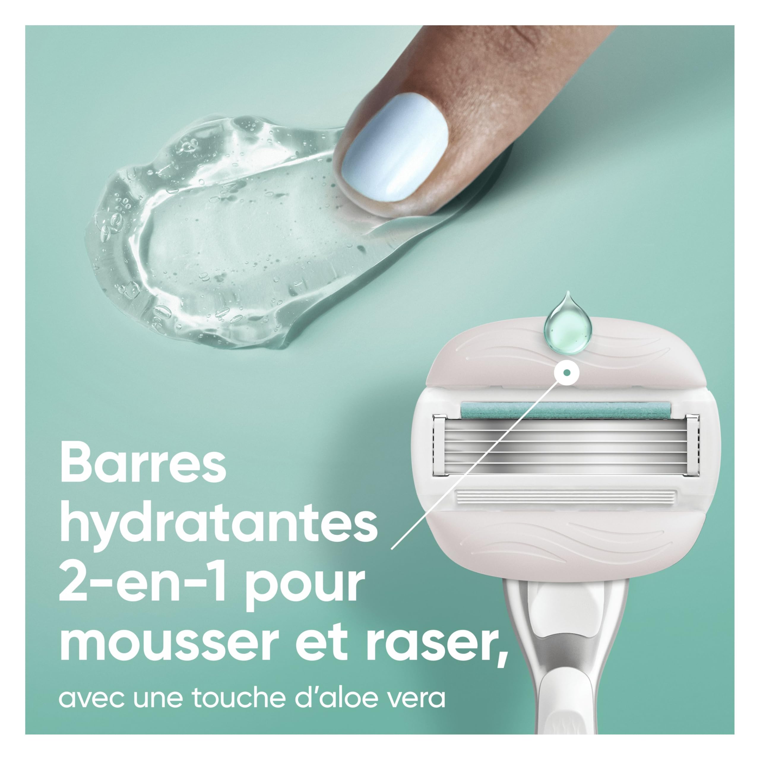Gillette Venus Lames de Rasoir Femme, 10 Rechanges Pro ComfortGlide – Rechanges Conçues pour la Peau Sensible et Sèche, Cartouche aux Barres Hydratantes 2-en-1 pour Mousser et Raser, Bande Lubrifiante