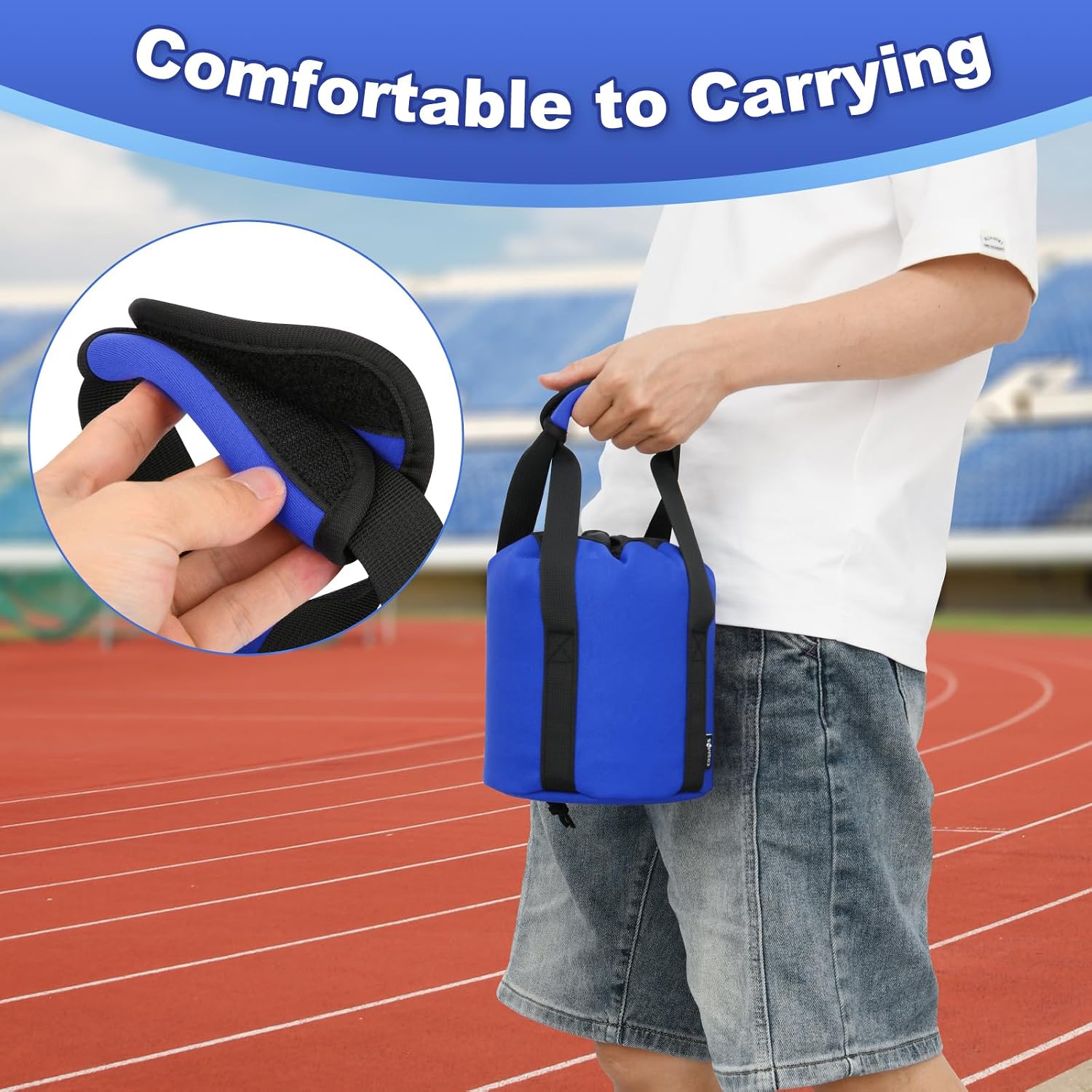 Cosmos Shot Put Bag with Comfortable Handle and Foam Pad, Portable Shot Put Ball Carry Bag for Carrying Single Ball from 6 LBS to 16 LBS