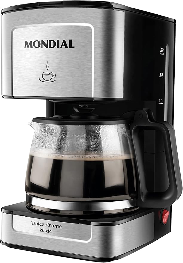 MONDIAL Cafeteira Elétrica Dolce Arome, 220V, 550W, Preto/Inox – C-43-20X-SI MONDIAL Cafeteira Elétrica Dolce Arome, 220V, 550W, Preto/Inox – C-43-20X-SI