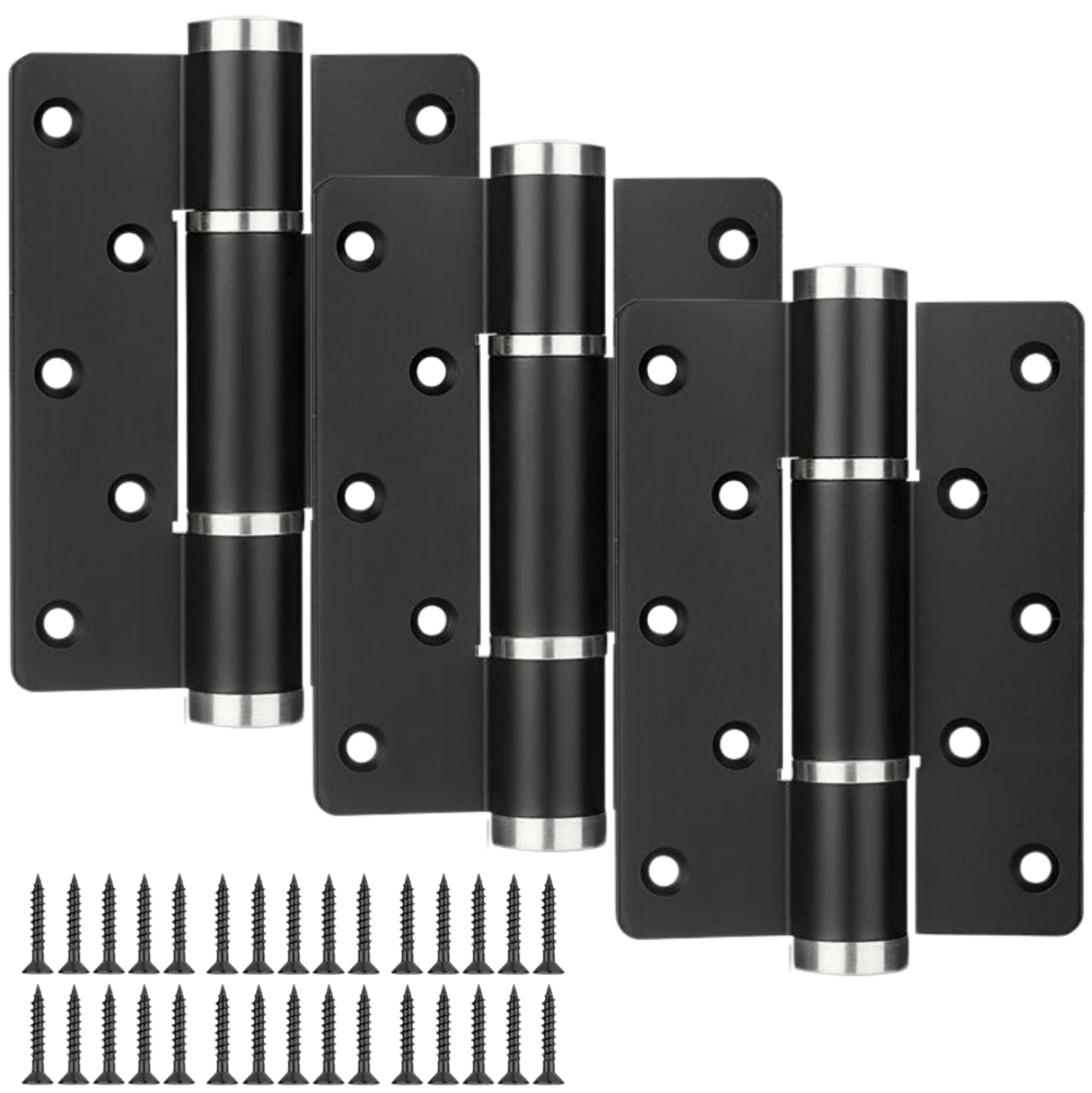 3 Pack of Stainless Steel Hydraulic Hinges Black 5 Inch Casement Hinges