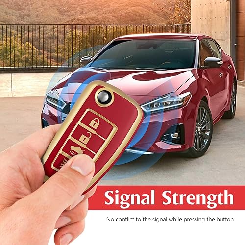 Miniatura 3 de Funda protectora de TPU para llavero inteligente compatible con Nissan Rogue Rogue Select Rogue Sport Flip 3 Botones TPU Remote Keyless Key Fob Case
