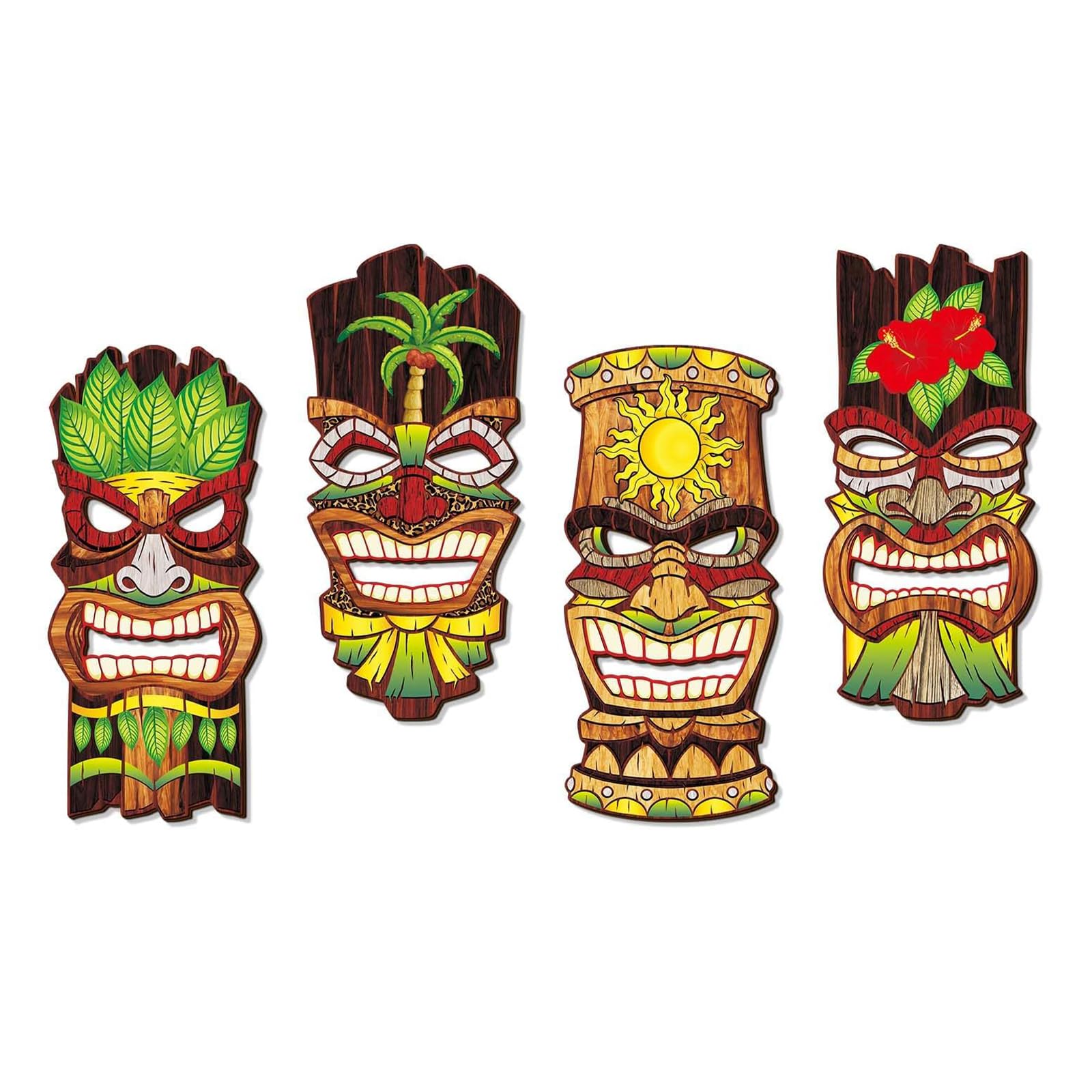 our fave Of 4 Hand Carving Wooden Wall Hangings Polynesian Themed Home Decorative Item for Indoor and Outdoor Space Wooden Figure Wall Deck