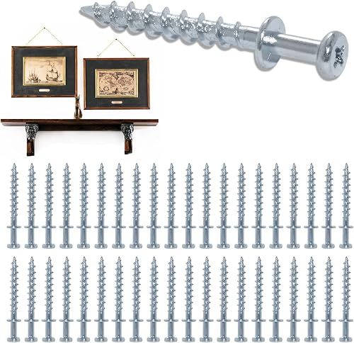 laffeya Tornillo de garra de oso, paquete de 40 tornillos de garra de oso de doble cabeza, ganchos de tornillo multiusos para anillos en D, alambre,