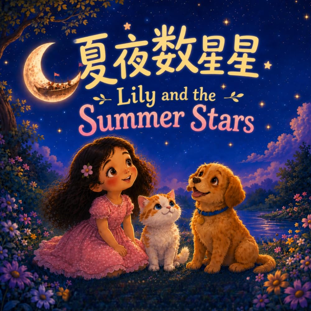 Lily and the Summer Stars 夏夜数星星: A Cozy Rhyming Story About Summer Stars and Animal Friends in English, Chinese, and Pinyin! (English-Chinese Bilingual Kids' Books)